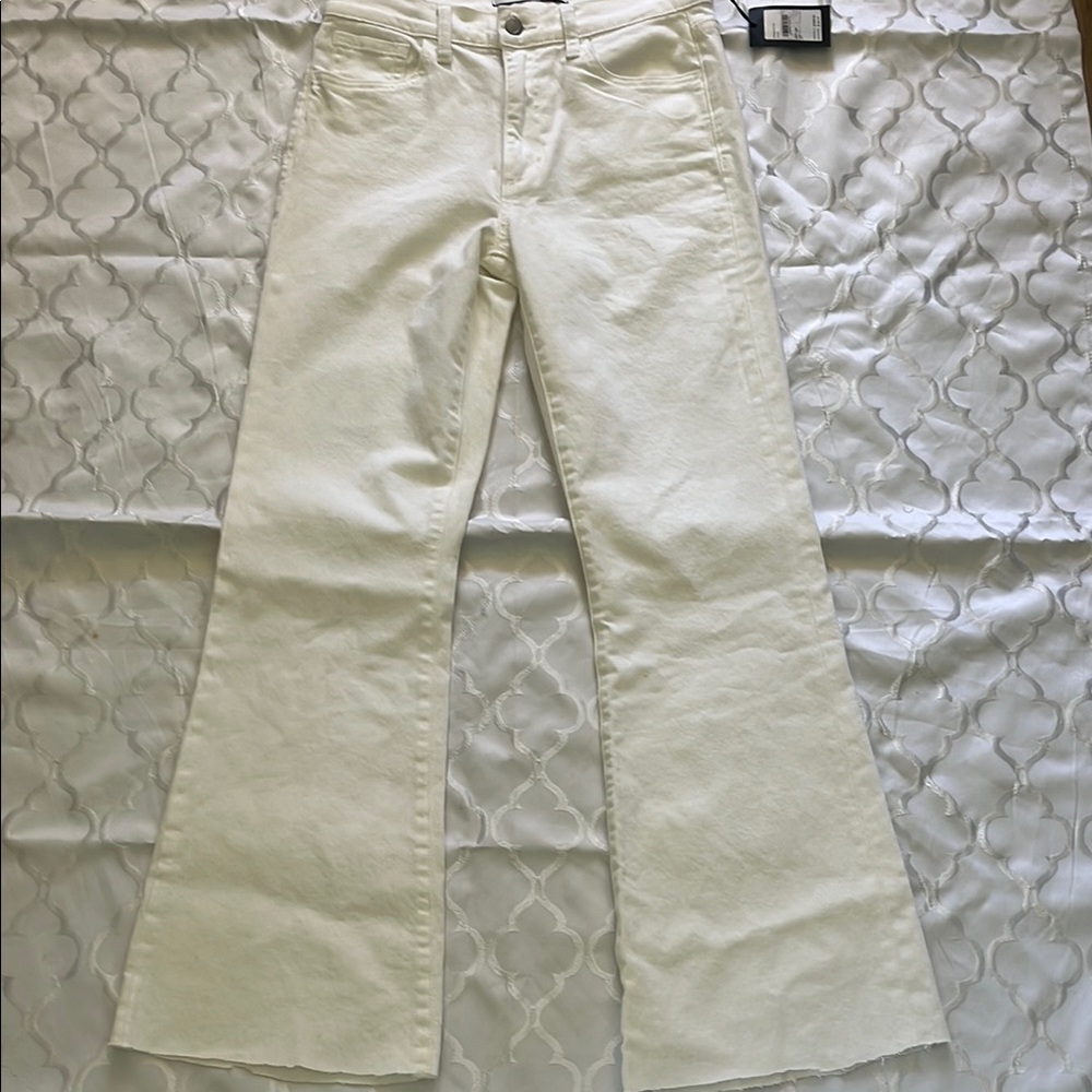 Women's White High Rise Flare Jeans